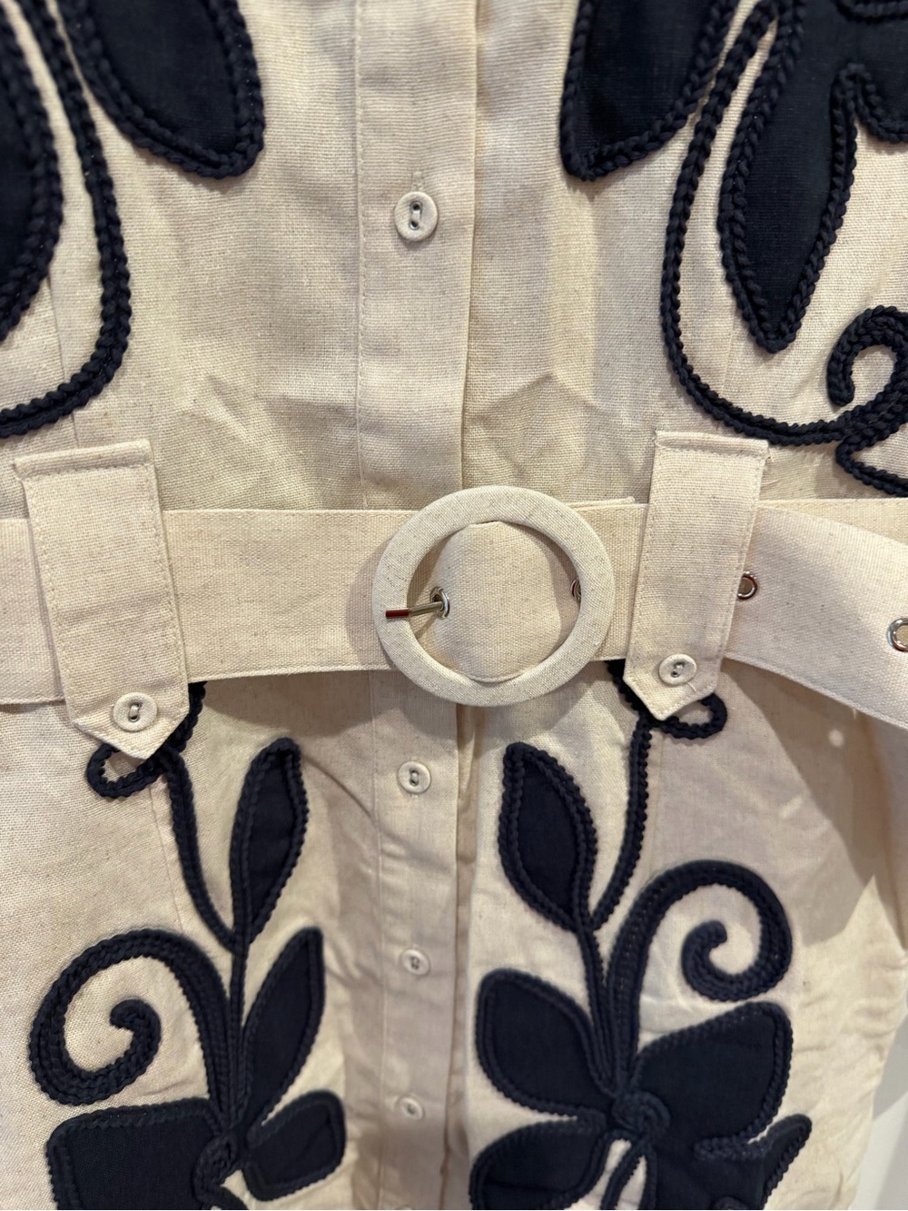NWT GiGiO Linen Blend Mini Belted Shirt Dress Size Medium - Picture 5 of 16